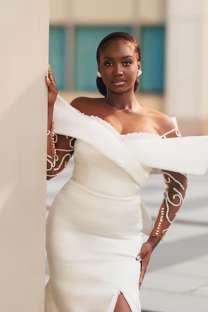 Model wearing a couture gown from the Minis collection